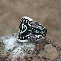 925 Ayar Gümüş Elif Vav Tasarım Erkek Yüzük