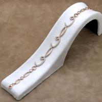 925 Ayar Gümüş Rose Kaplamalı Vav Bileklik