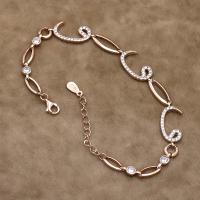 925 Ayar Gümüş Rose Kaplamalı Vav Bileklik