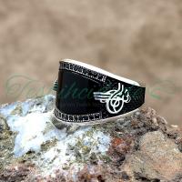 925 Ayar Gümüş Tuğra Tasarım Oniks Taşlı Erkek Yüzük