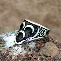 925 Ayar Gümüş Üçhilal Zihgir Erkek Yüzük