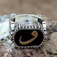925 Ayar Gümüş Vav Tasarım Oniks Taşlı Erkek Yüzük