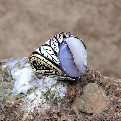 925 Ayar Gümüş Yemen Akik Taşlı Erkek Yüzük