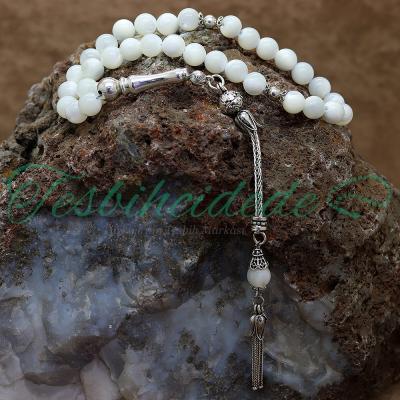 925 Ayar Gümüş Lale Tasarım Sedef Tesbih