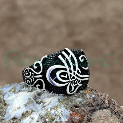 925 Ayar Gümüş Tuğra Vav Tasarım Erkek Yüzük