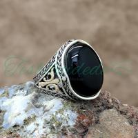 925 Ayar Gümüş Oniks Taşlı Erkek Yüzük