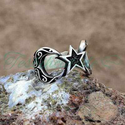 925 Ayar Gümüş Ayyıldız Erkek Yüzük