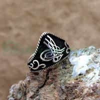 925 Ayar Gümüş Tuğralı Zihgir Erkek Yüzük