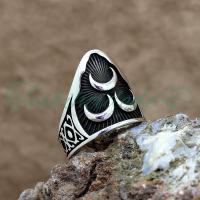 925 Ayar Gümüş Üçhilal Zihgir Erkek Yüzük