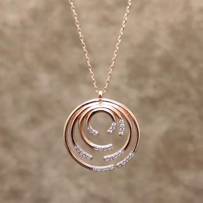 925 Ayar Gümüş Roz Kaplamalı Hayalet Kolye