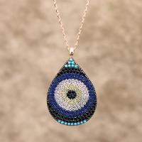 925 Ayar Gümüş Nazar Boncuklu Damla Hayalet Kolye