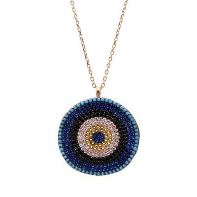 925 Ayar Gümüş Dalgalı Nazar Boncuklu Hayalet Kolye