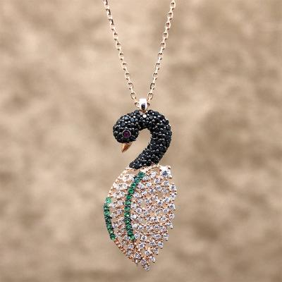 925 Ayar Gümüş Kuğu Hayalet Kolye