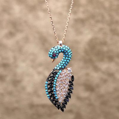 925 Ayar Gümüş Kuğu Hayalet Kolye