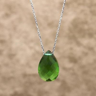 925 Ayar Gümüş Damla Zultanit Taşlı Hayalet Kolye