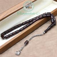 925 Ayar Gümüş Osmanlı Arması Püsküllü Sürmeli Kesme Sıkma Kehribar Tesbih