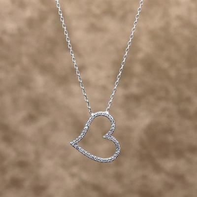 925 Ayar Gümüş Kalp Hayalet Kolye