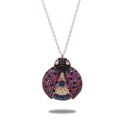 925 Ayar Gümüş Uğur Böceği Hayalet Kolye