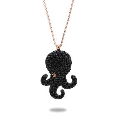 925 Ayar Gümüş Ahtapot Hayalet Kolye