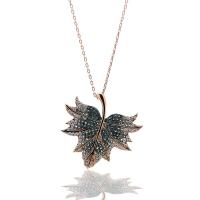 925 Ayar Gümüş Çınar Ağacı Yaprağı Hayalet Kolye