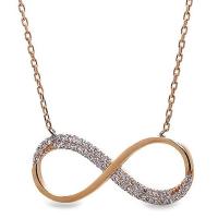 925 Ayar Gümüş Roze Sonsuzluk Hayalet Kolye