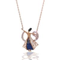 925 Ayar Gümüş Vav Ve Semazenli Hayalet Kolye