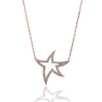 925 Ayar Gümüş Roze Yıldız Hayalet Kolye