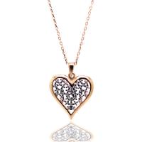 925 Ayar Gümüş Roze Kalpli Hayalet Kolye