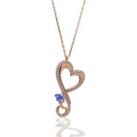 925 Ayar Gümüş Kalpli Kelebek Hayalet Kolye