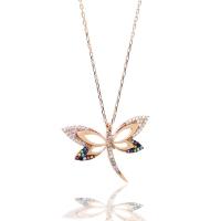 925 Ayar Gümüş Renkli Yusufcuk Hayalet Kolye