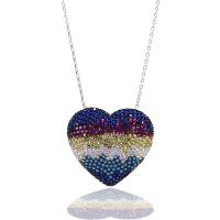 925 Ayar Gümüş Rengarenk Kalpli Hayalet Kolye