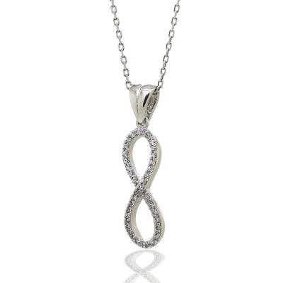 925 Ayar Gümüş Zirkon Taşlı Sonsuzluk Kolye