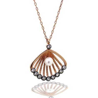 925 Ayar Gümüş İstiridye İnci Hayalet Kolye