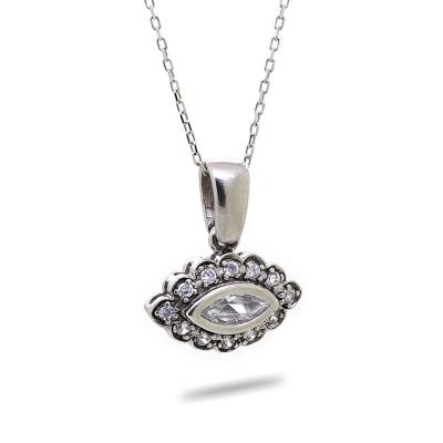 925 Ayar Gümüş Zirkon Taşlı Göz Kolye