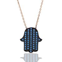 925 Ayar Gümüş Fatma Ana Eli Kolye