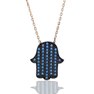 925 Ayar Gümüş Fatma Ana Eli Kolye