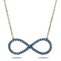 925 Ayar Gümüş Turkuaz Taşlı Sonsuzluk Kolye