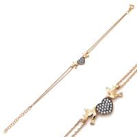 925 Ayar Gümüş Aşk Kuşları Kalpli Bileklik