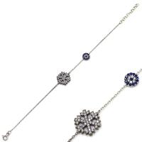 925 Ayar Gümüş Nazar Boncuklu Kartanesi Bileklik