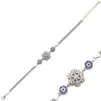 925 Ayar Gümüş Nazar Boncuklu Kar Tanesi Bileklik