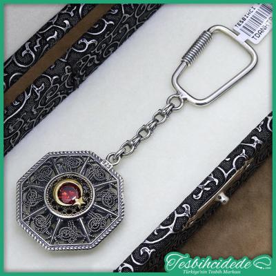 925 Ayar Gümüş Ayyıldız Tuğra Anahtarlık