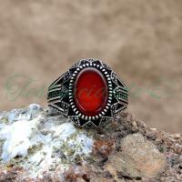 Akik Taşlı Erkek Gümüş Yüzük