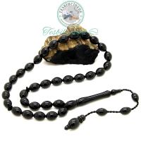 Arpa Kesim Sistemli Sade Erzurum Oltu Taşı Tesbih (6.5X9 mm)