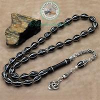 Ayyıldız Püsküllü Karpuz İşlemeli Erzurum Oltu Taşı Tesbih