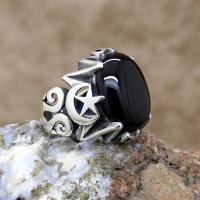 Ayyıldız Tasarım Oniks Taşlı Gümüş Erkek Yüzük