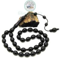 Badem Kesim Sistemli Sade Erzurum Oltu Taşı Tesbih (9X12 mm)