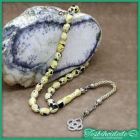 Beyaz Parçalı Kokulu Toz Kehribar Tesbih