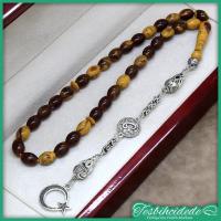 Beyzi Kesim Kokulu Kahverengi Toz Kehribar Tesbih