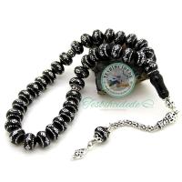 Çember Arası Baklava İşlemeli Erzurum Oltu Taşı Tesbih