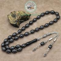 Çeşm-İ Bülbül İşlemeli Arpa Kesim Erzurum Oltu Taşı Tesbih